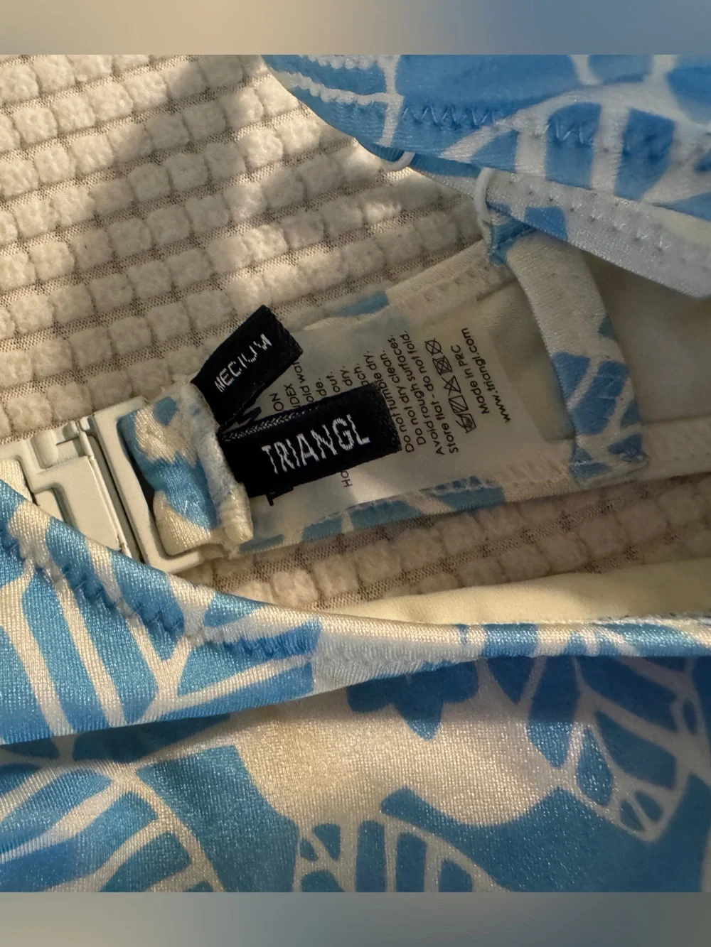 triangl swimwear Blue & White Floral Bikini Set - Scoop Top & High-Cut Bottoms